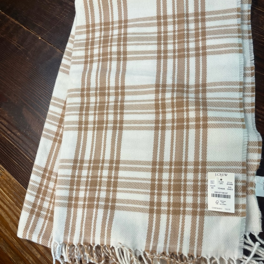 NWT | J.Crew | Plaid Scarf in Brown and White